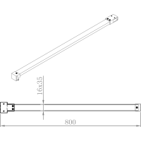 Polysan Doplnková vzpera k MSBR1, 800 mm, chróm MSBR4