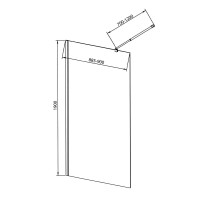 Aqualine WALK-IN zástena jednodielna na inštaláciu na stenu, 900x1900 mm, sklo číre WI091