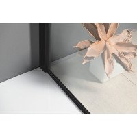 Polysan MODULAR SHOWER BLACK jednodielna zástena pevná na inštaláciu na stenu, 900 mm MS1-90B