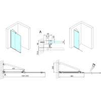 Polysan MODULAR SHOWER zástena s pojazdmi 1400 mm, čierna MS5-140B