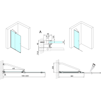 Polysan MODULAR SHOWER zástena s pojazdmi 1000 mm, čierna MS5-100B