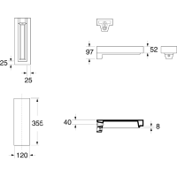 Kerasan INKA odkladná keramická doska 12x35, 5cm, biela 341501