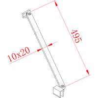 Polysan Vzpera k MS rohová, 500 mm, chróm MSBR2
