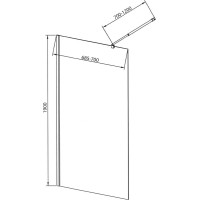 Aqualine WALK-IN zástena jednodielna na inštaláciu na stenu, 700x1900 mm, sklo číre WI071