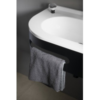 Sapho PULSE konzola s držiakom uterákov, pravá, čierna mat BM658-CP