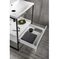 Sapho SKA konzola pod umývadlo so zásuvkou 600x850x460mm, čierna mat/biela lesk SKA601