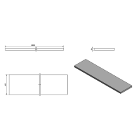 Sapho AVICE doska 200x50cm, cement AV207