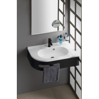 Sapho PULSE konzola s držiakom uterákov, pravá, čierna mat BM658-CP