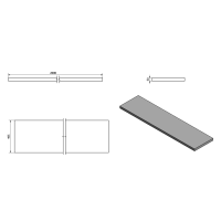 Sapho AVICE doska 200x50cm, dub starobiely AV205