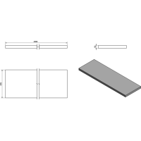 Sapho AVICE doska 150x50cm, dub starobiely AV155