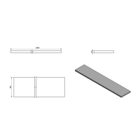 Sapho AVICE doska 250x50cm, dub starobiely AV255