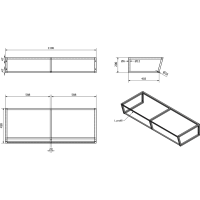 Sapho SKA konzola pod umývadlo/dosku 1200x200x460mm, biela mat SKA214