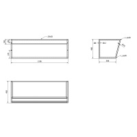 Sapho SKA konzola s policou 1200x400x460mm, čierna mat SKA104