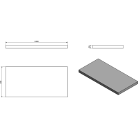 Sapho AVICE doska 100x50cm, cement AV107