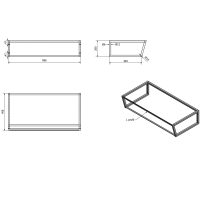 Sapho SKA konzola pod umývadlo/dosku 900x200x460mm, čierna mat SKA203