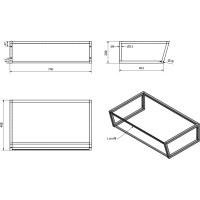 Sapho SKA konzola pod umývadlo 750x200x460mm, biela mat SKA212