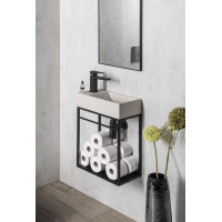 Sapho CREST konzola s policou, 39, 5x45x21, 7cm, čierna mat AR402