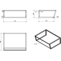 Sapho SKA konzola pod umývadlo 600x200x460mm, biela mat SKA211