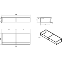 Sapho SKA konzola pod umývadlo/dosku 1200x200x460mm, čierna mat SKA204