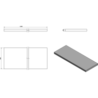 Sapho AVICE doska 130x50cm, dub starobiely AV135