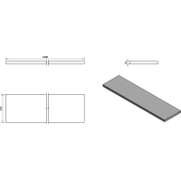 Sapho AVICE doska 190x50cm, dub starobiely AV195