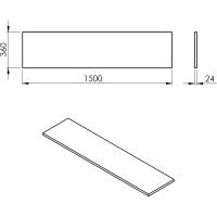 Sapho PLATO doska Rockstone 1500x24x360mm, biela mat PL156-0101