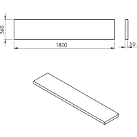 Sapho AVICE doska 180x36cm, aquamarine AV1866