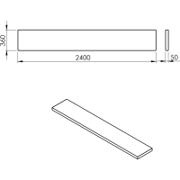 Sapho AVICE doska 240x36cm, dub tmavý AV24611