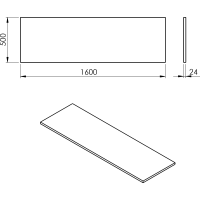 Sapho PLATO doska Rockstone 1600x24x500mm, biela mat PL160-0101