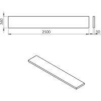 Sapho AVICE doska 250x36cm, aquamarine AV2566