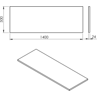 Sapho PLATO doska Rockstone 1400x24x500mm, biela mat PL140-0101