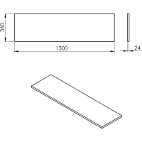 Sapho PLATO doska Rockstone 1300x24x360mm, biela mat PL136-0101
