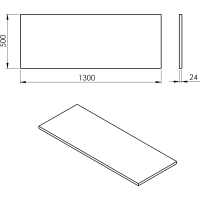 Sapho PLATO doska Rockstone 1300x24x500mm, biela mat PL130-0101