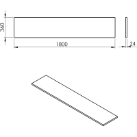 Sapho PLATO doska Rockstone 1800x24x360mm, biela mat PL186-0101