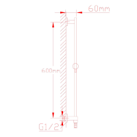 Sapho Sprchová tyč s vývodom vody, posuvný držiak, 600mm, chróm 1202-04