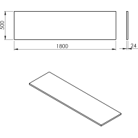 Sapho PLATO doska Rockstone 1800x24x500mm, biela mat PL180-0101