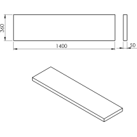 Sapho AVICE doska 140x36cm, cement AV1467