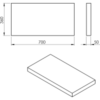 Sapho AVICE doska 70x36cm, dub Rover AV0764