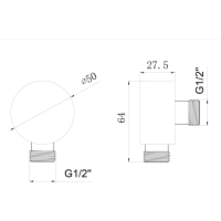 Bruckner Vývod sprchy 1/2", mosadz/chróm 621.500.1