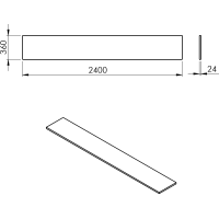 Sapho PLATO doska Rockstone 2400x24x360mm, biela mat PL246-0101