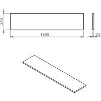 Sapho PLATO doska Rockstone 1600x24x360mm, biela mat PL166-0101