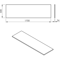 Sapho PLATO doska Rockstone 1700x24x500mm, biela mat PL170-0101