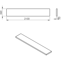 Sapho AVICE doska 210x36cm, dub starobiely AV2165