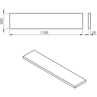 Sapho AVICE doska 170x36cm, dub starobiely AV1765