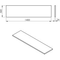 Sapho PLATO doska Rockstone 1400x24x360mm, biela mat PL146-0101