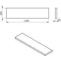 Sapho AVICE doska 150x36cm, dub starobiely AV1565