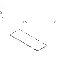 Sapho PLATO doska Rockstone 1500x24x500mm, biela mat PL150-0101