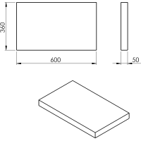 Sapho AVICE doska 60x36cm, dub tmavý AV06611