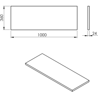 Sapho PLATO doska Rockstone 1000x24x360mm, biela mat PL106-0101