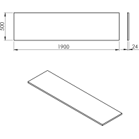 Sapho PLATO doska Rockstone 1900x24x500mm, biela mat PL190-0101